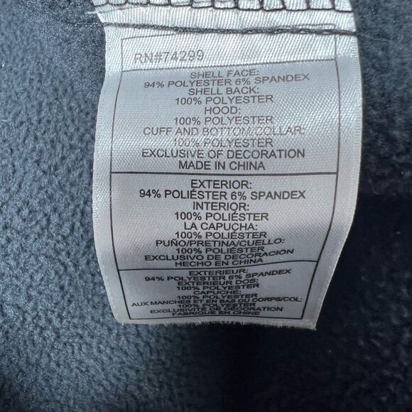 Reebok Softshell Athletic Jacket Full zip Hooded Gray Black Size L Fleece Lined - Picture 8 of 13